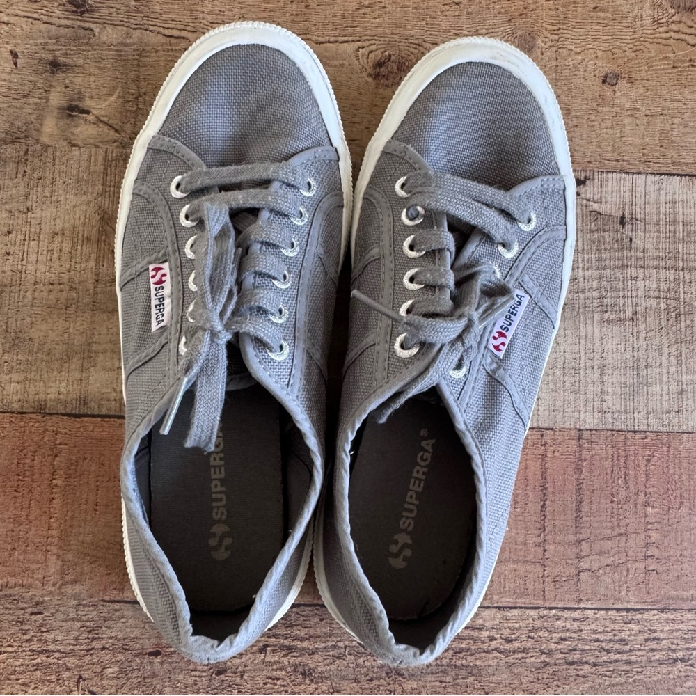 SUPERGA 2750 Cotu Classic Gray Canvas Tennis Shoes Size 8.5